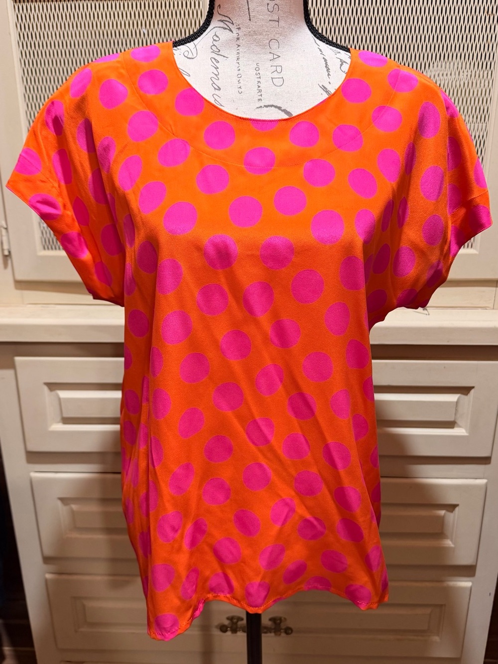 VTG Escada Margaretha Ley 100% Silk Polka Dot Blouse